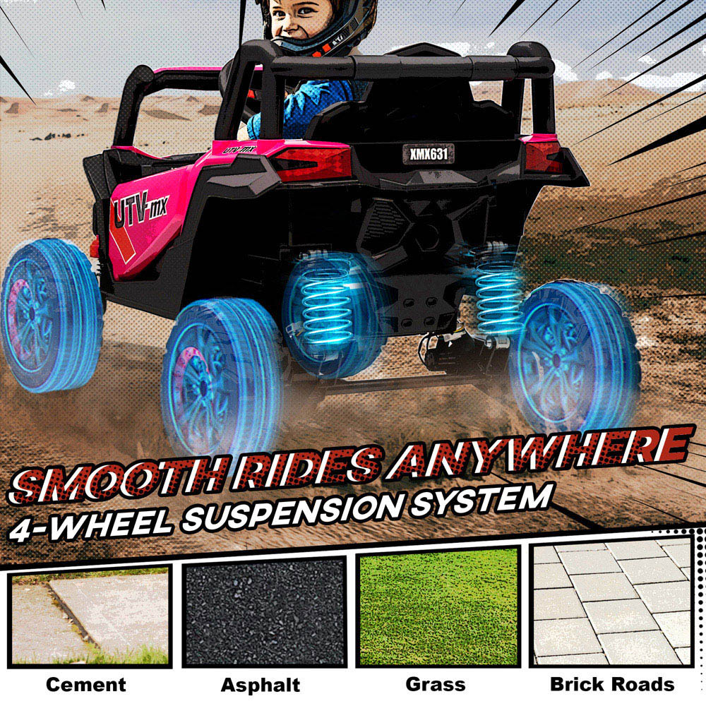 Tommy Toys Kids Pink Ride On Electric UTV Car with Remote and Safety Belt Image 8
