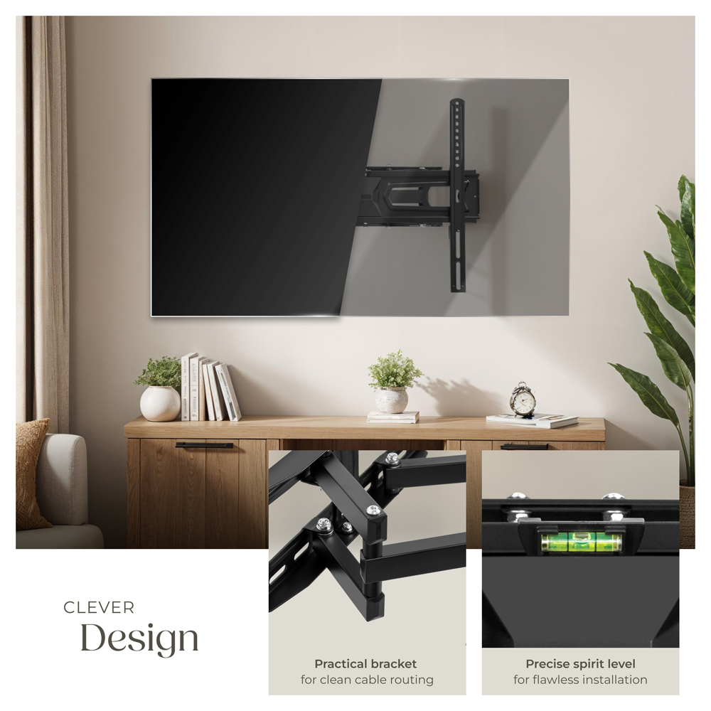 tectake 26 to 75inch Tiltable Extendable Wall Mount Flat TV Bracket Image 3
