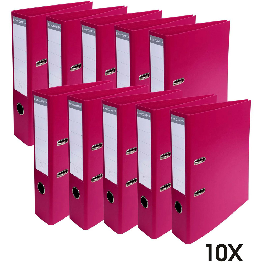 Exacompta PremTouch A4 Fuchsia PVC Level Arch File 10 Pack Image 7