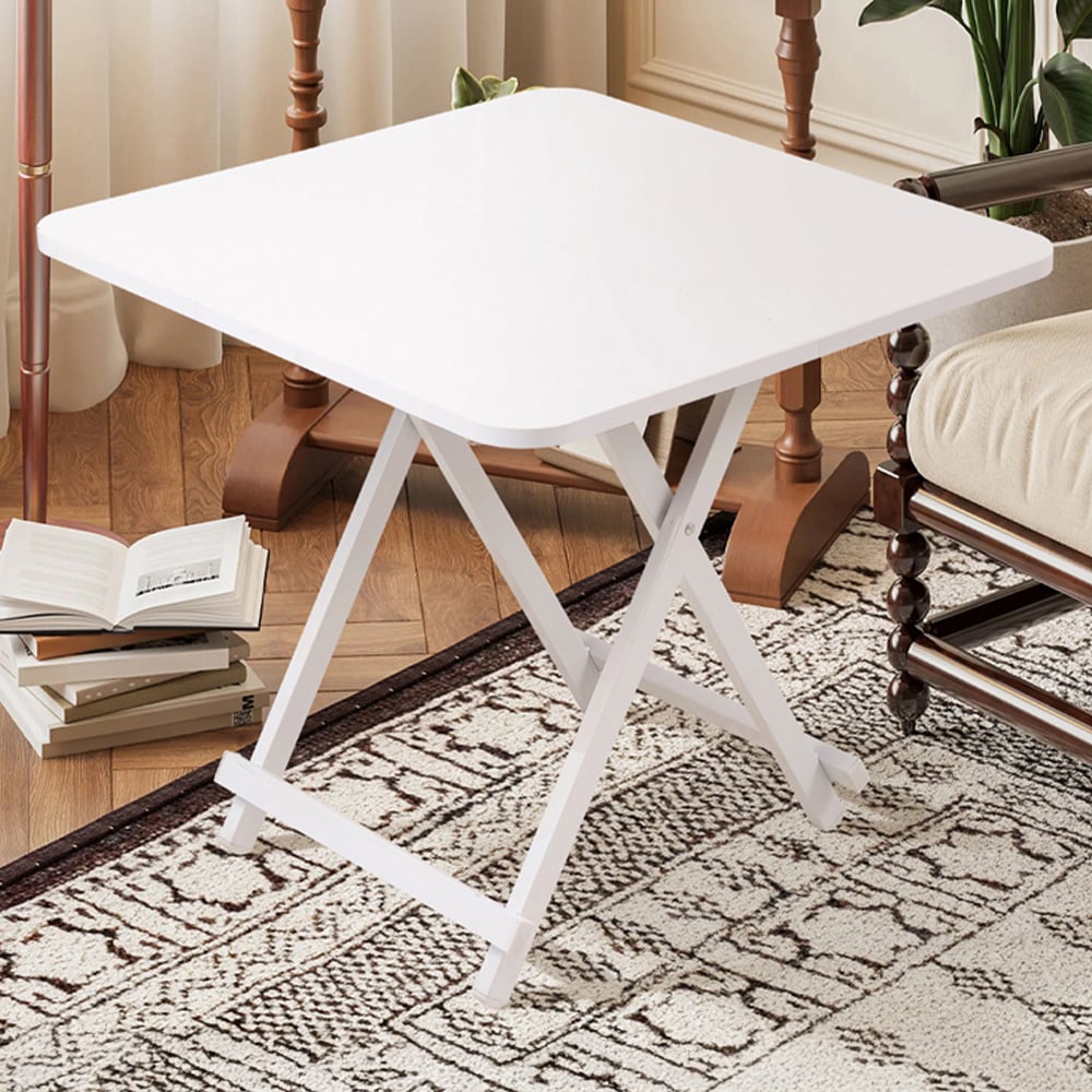Living and Home 2 Seater White Foldable MDF Dining Table Image 1