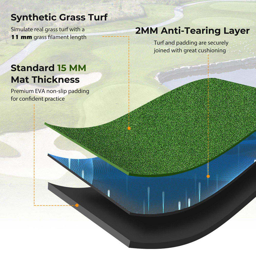 Costway Indoor and Outdoor Practice Golf Hitting Mat 32mm Image 6