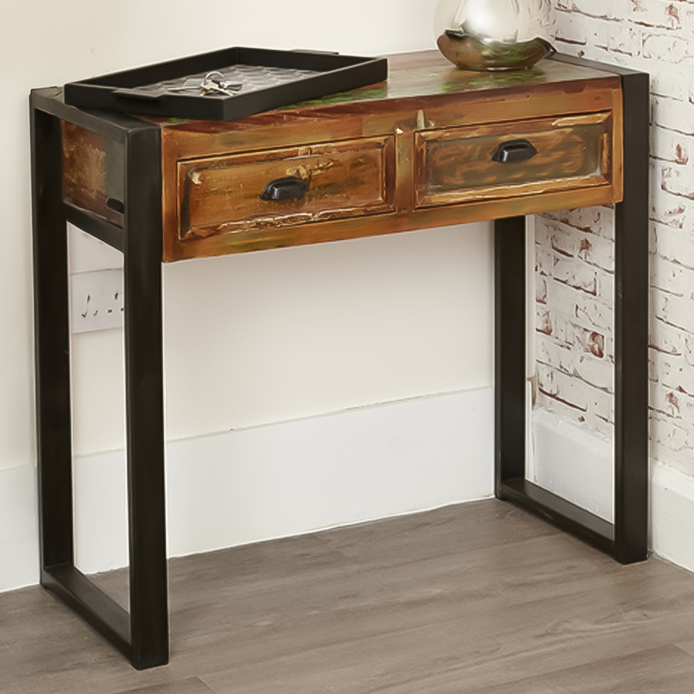 Baumhaus Urban Chic 2 Drawer Console Table Image 1