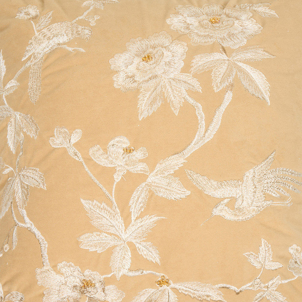 Embossed Bird Cushion Ochre Image 5