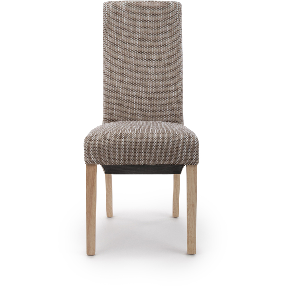 Baxter Set of 2 Oatmeal Tweed Dining Chair Image 6
