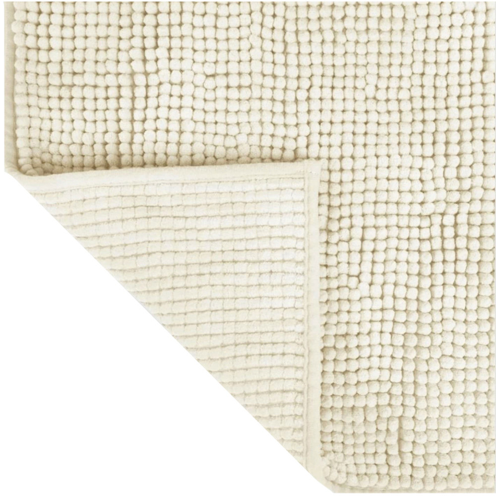 Allure Bath Fashions Cream Chenille Microfibre Supersoft Non-Slip Bobble Bath Mat 50 x 80cm Image 3