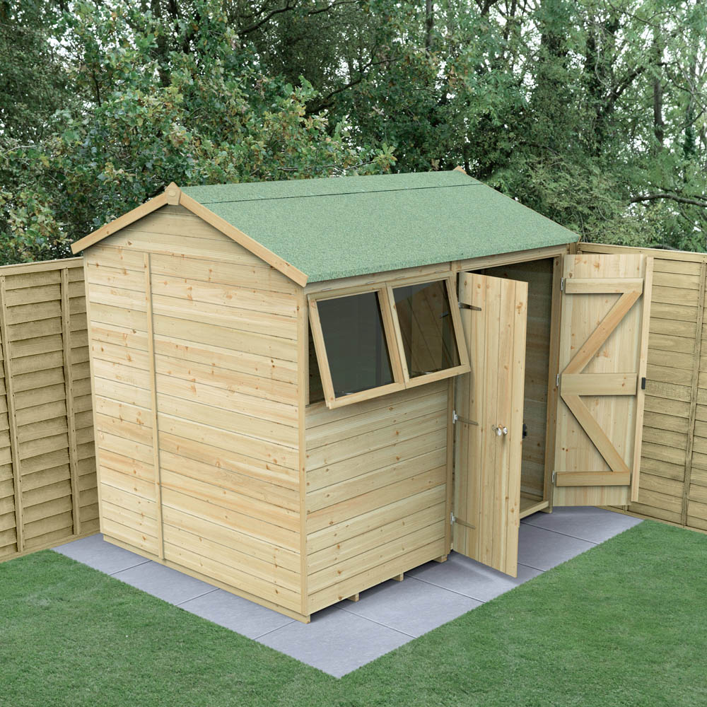Forest Garden Timberdale 8 x 6ft 2 Opening Reverse Apex Garden Shed Image 2