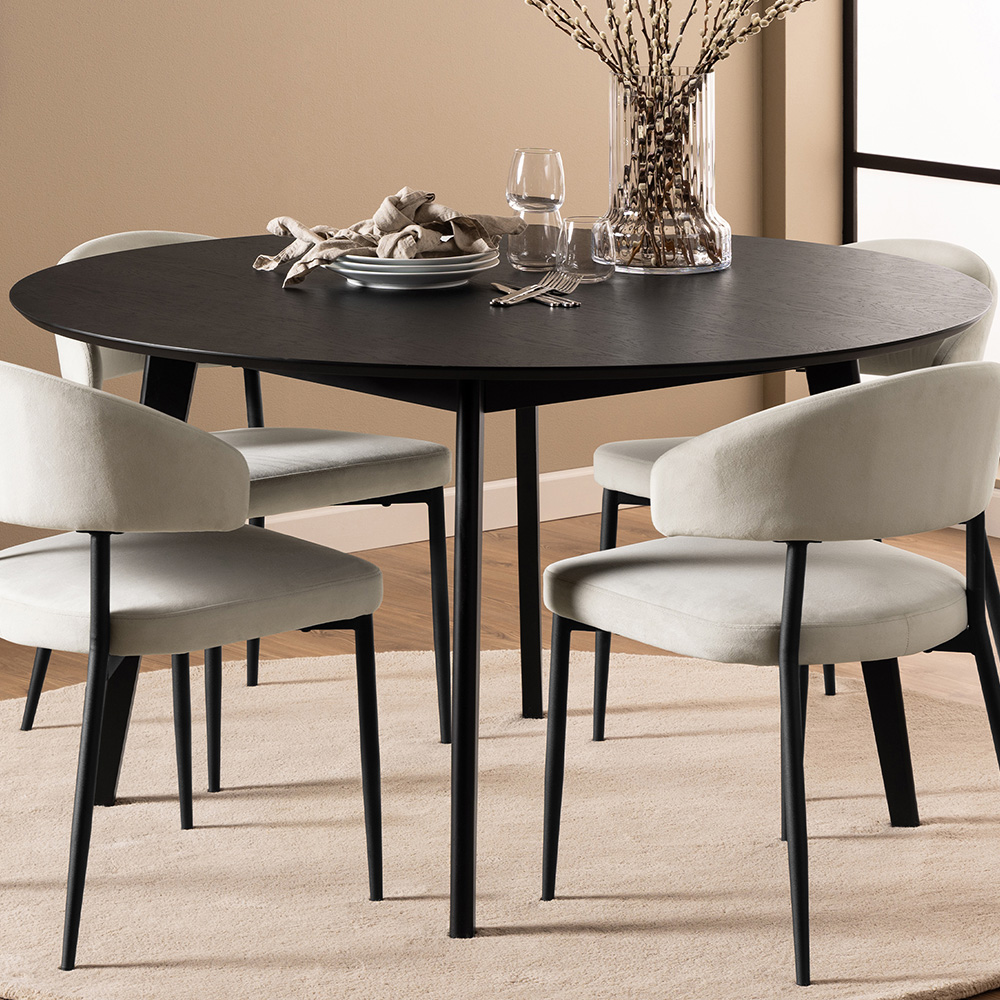 Florence Roxby Round Dining Table Black Image 1