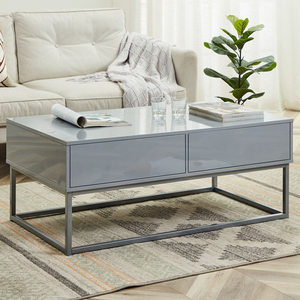 Valencia 2 Drawer Grey Coffee Table Image 1