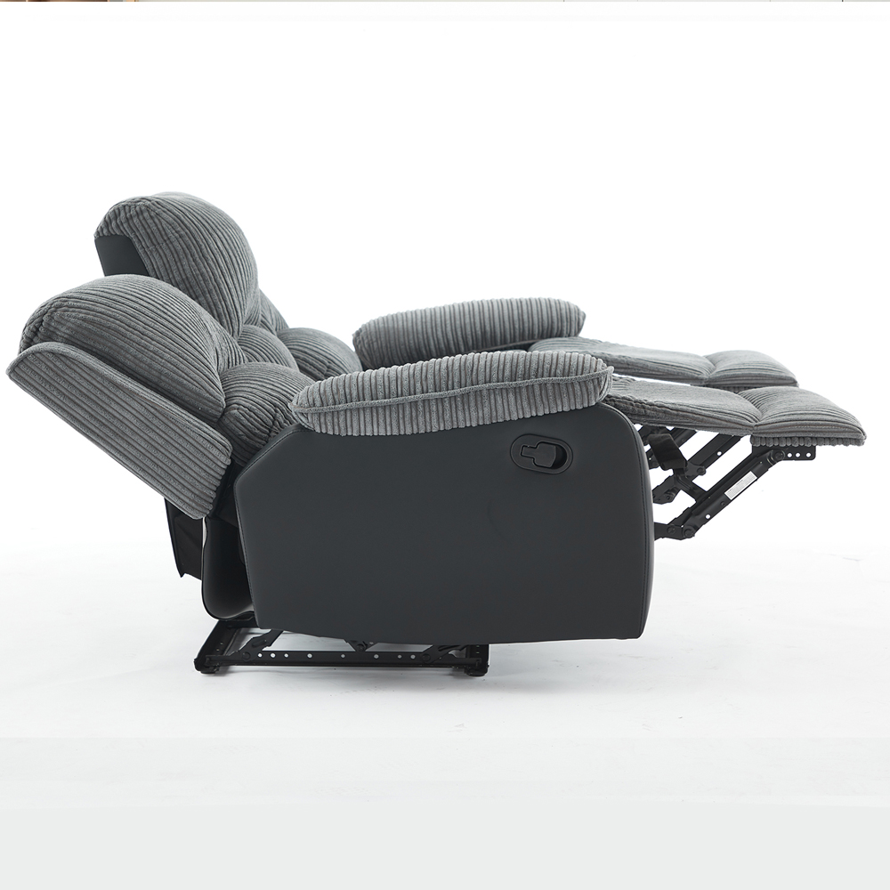 Langham 3 Seater Grey Manual Recliner Sofa Image 3