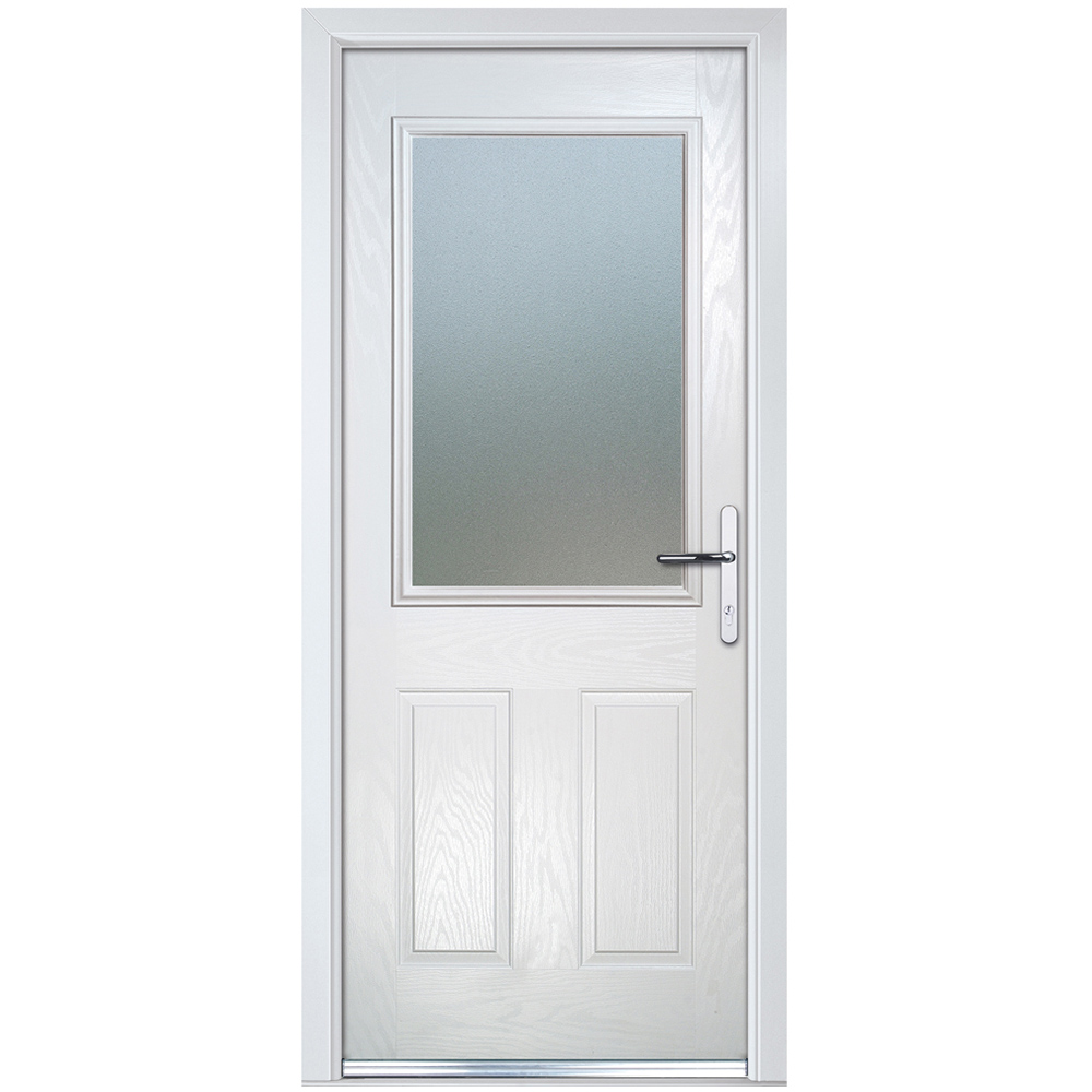 Crystal GRP Composite Two Square Glass White Left Hand Obscure Glass 920x2055mm Image 1