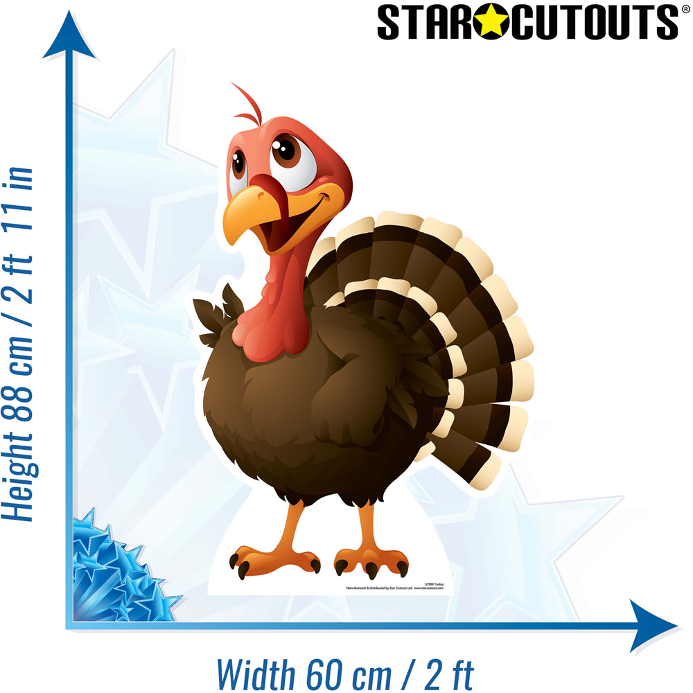 Star Cutouts Christmas Turkey Cardboard Cutout 2.11ft Image 4