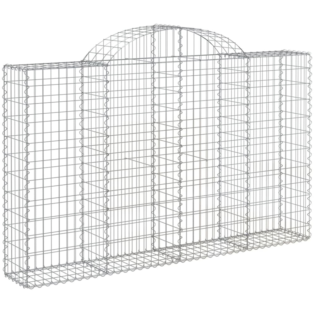 vidaXL Silver Galvanised Iron Gabion Basket 200 x 30 x 120/140cm 9 Pack Image 1