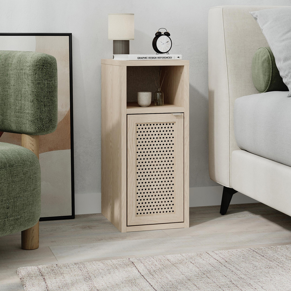 Decortie New Inca Single Door Single Shelf Sonoma Oak Bedside Table Image 5