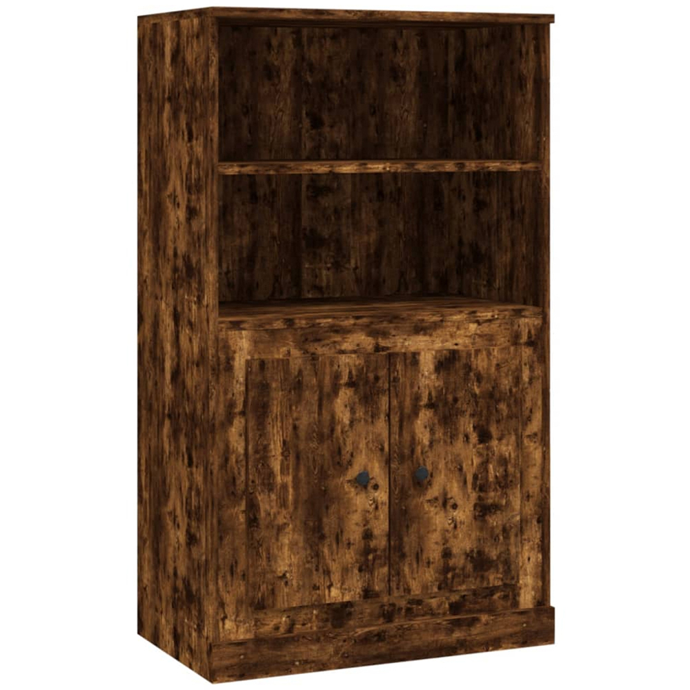 vidaXL 2 Door 2 Shelf Smoked Oak Highboard Image 2