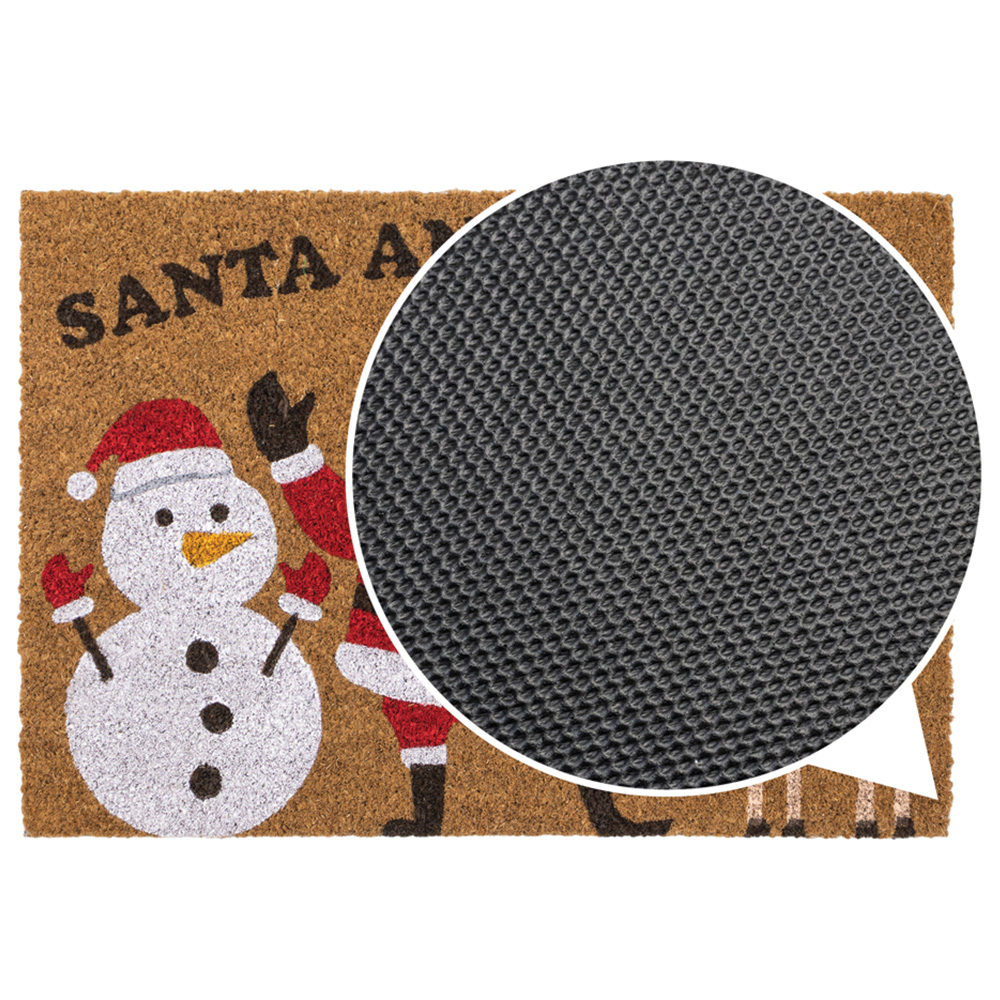 JVL Christmas Santa and Friends Coir Non Slip Entrance Doormat 40 x 58cm Image 6