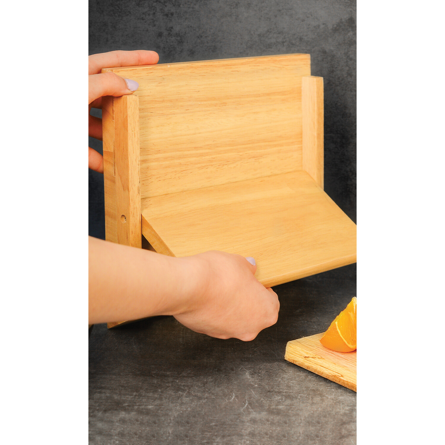 5 Piece Steel Knife Set with Acacia Block Image 4