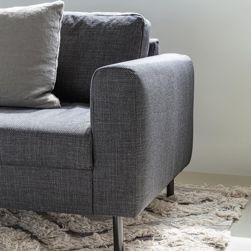 Florence Omaha 4 Seater Dark Grey Basel Fabric Sofa Set Image 7