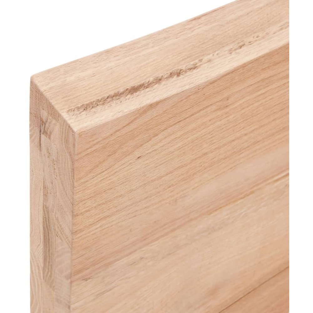 vidaXL 40cm Light Brown Treated Solid Oak Wood Floating Wall Shelf Image 5