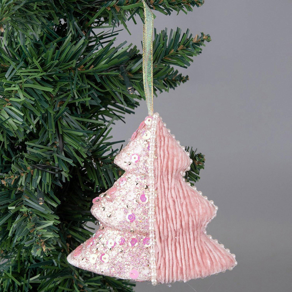 Shatchi Baby Pink Tree Ornament 3 Pack Image 2
