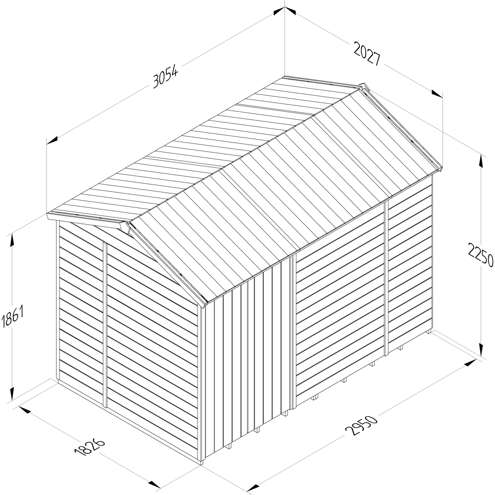 Forest Garden Timberdale 10 x 6ft Tongue and Groove Reverse Apex Garden Shed Image 9