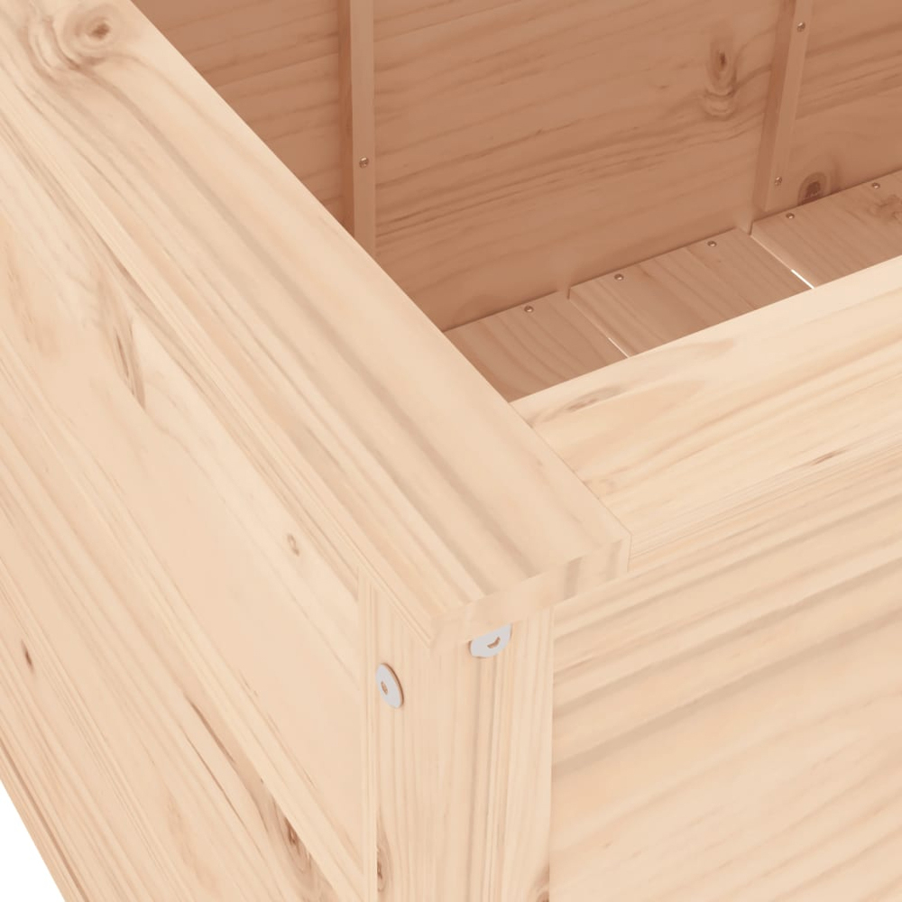 vidaXL Natural Solid Pine Wood Raised Garden Bed 78 x 119.5 x 82.5cm Image 6