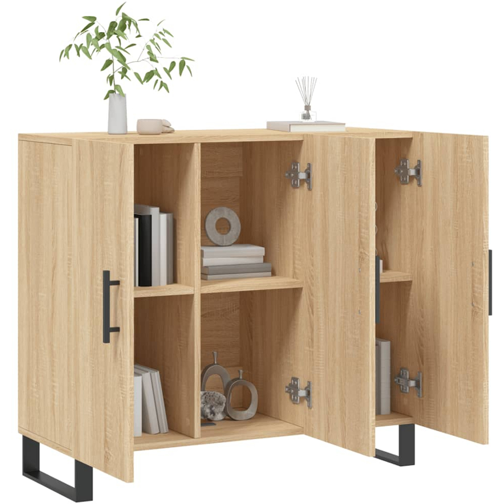 vidaXL 3 Door Sonoma Oak Sideboard Image 4