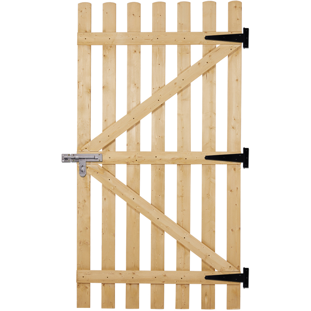 Living and Home Single Swing Wooden Garden Fence Gate with Latch 150 x 90cm Image 1
