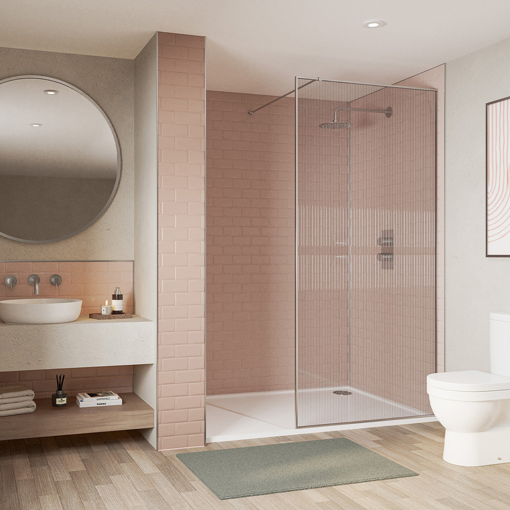 Wetwall Blush Composite Tile Bathroom Wall Panel 1220 x 2440mm Image 1