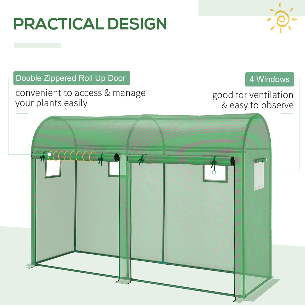 Outsunny Green 10 x 3ft Greenhouse Image 6