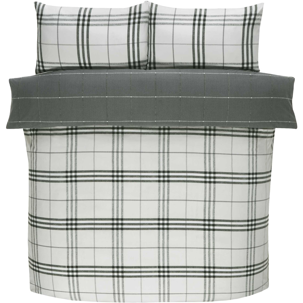 Rapport Home Harris Double Grey Check Duvet Set Image 2