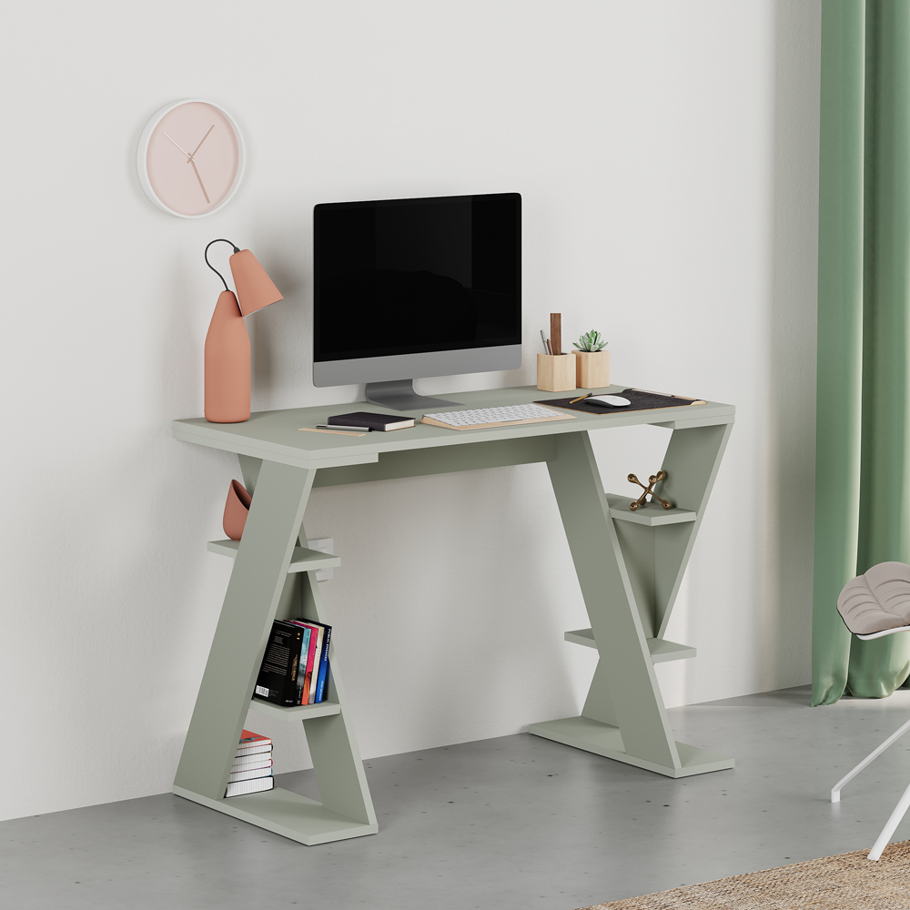 Decortie Papillon 6 Shelf Desk Ash Green Image 5