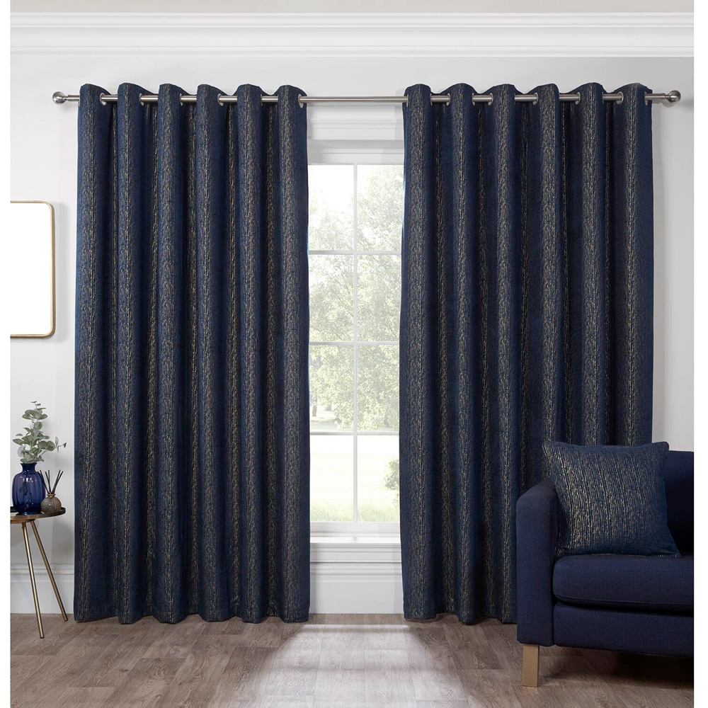 Nova Navy Eyelet Curtain 168 x 229cm Image 6