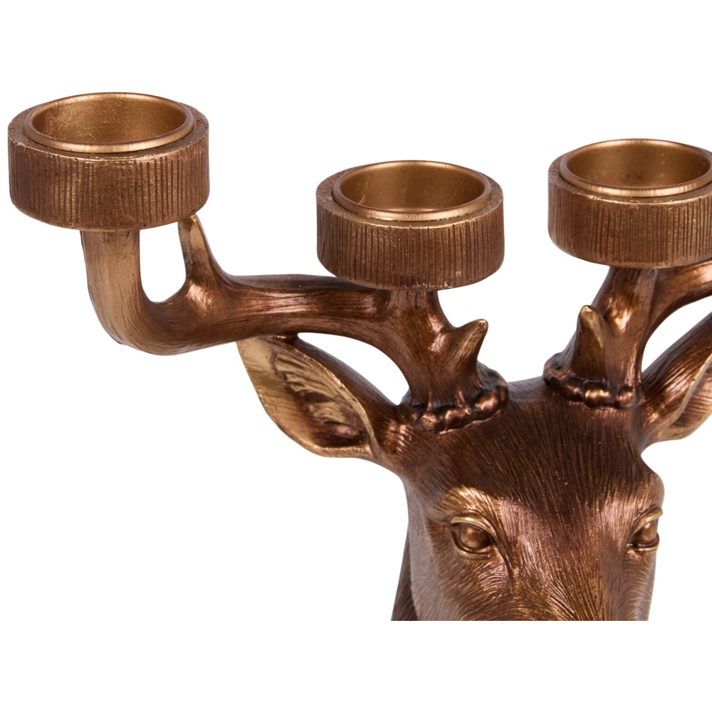 Antique Stag Tea Light Holder Bronze Image 5