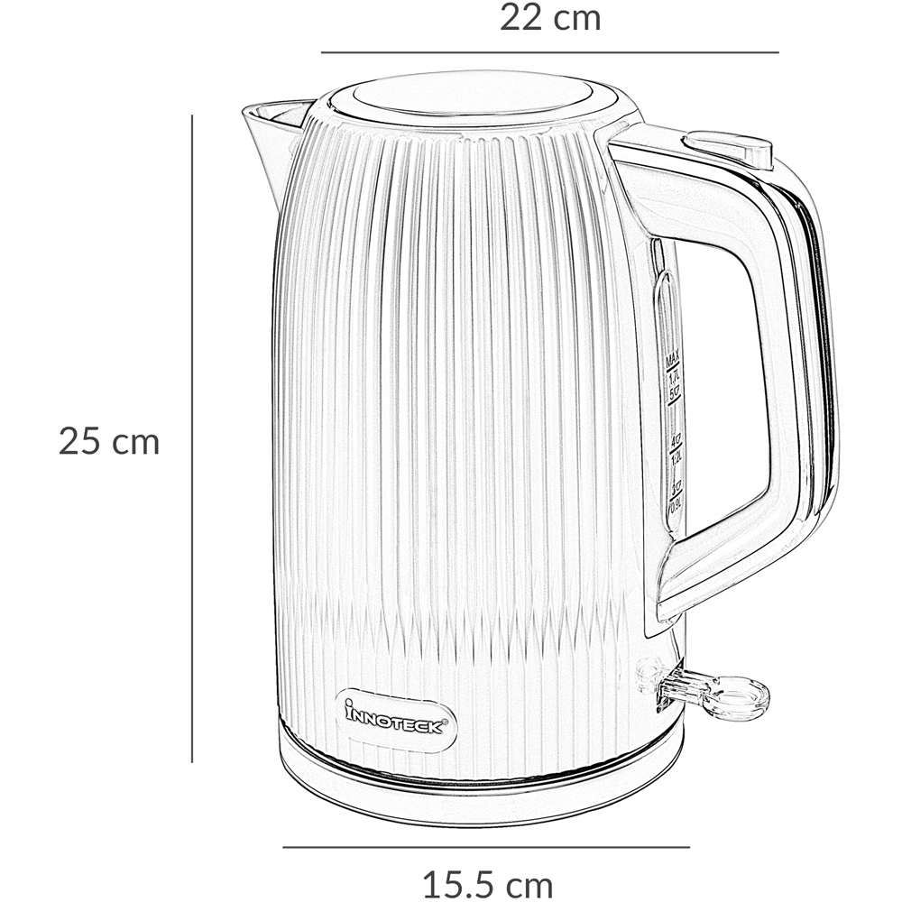 Innoteck Kitchen Pro Black 1.7L Cordless Ridged Electric Kettle 3000W Image 8