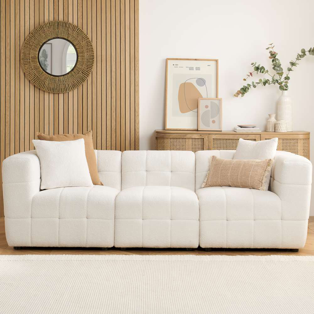 Birlea Milo 3 Seater White Sofa Image 1