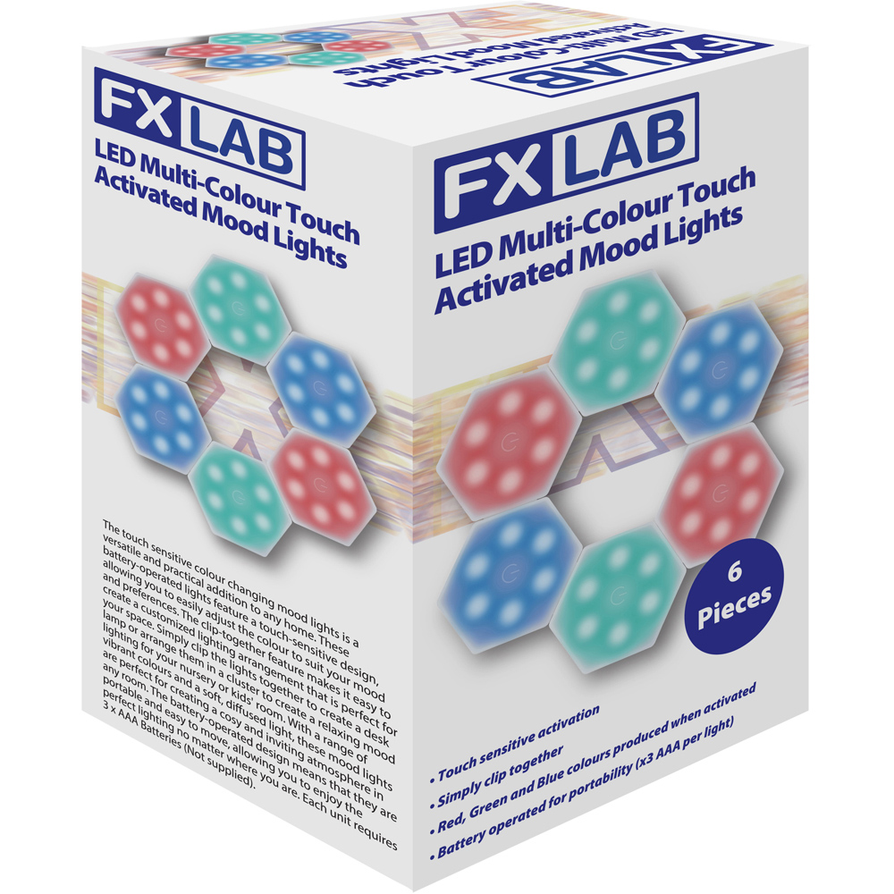Fx Lab Touch Sensitive Colour Changing Mood Light 6 Pack Image 3