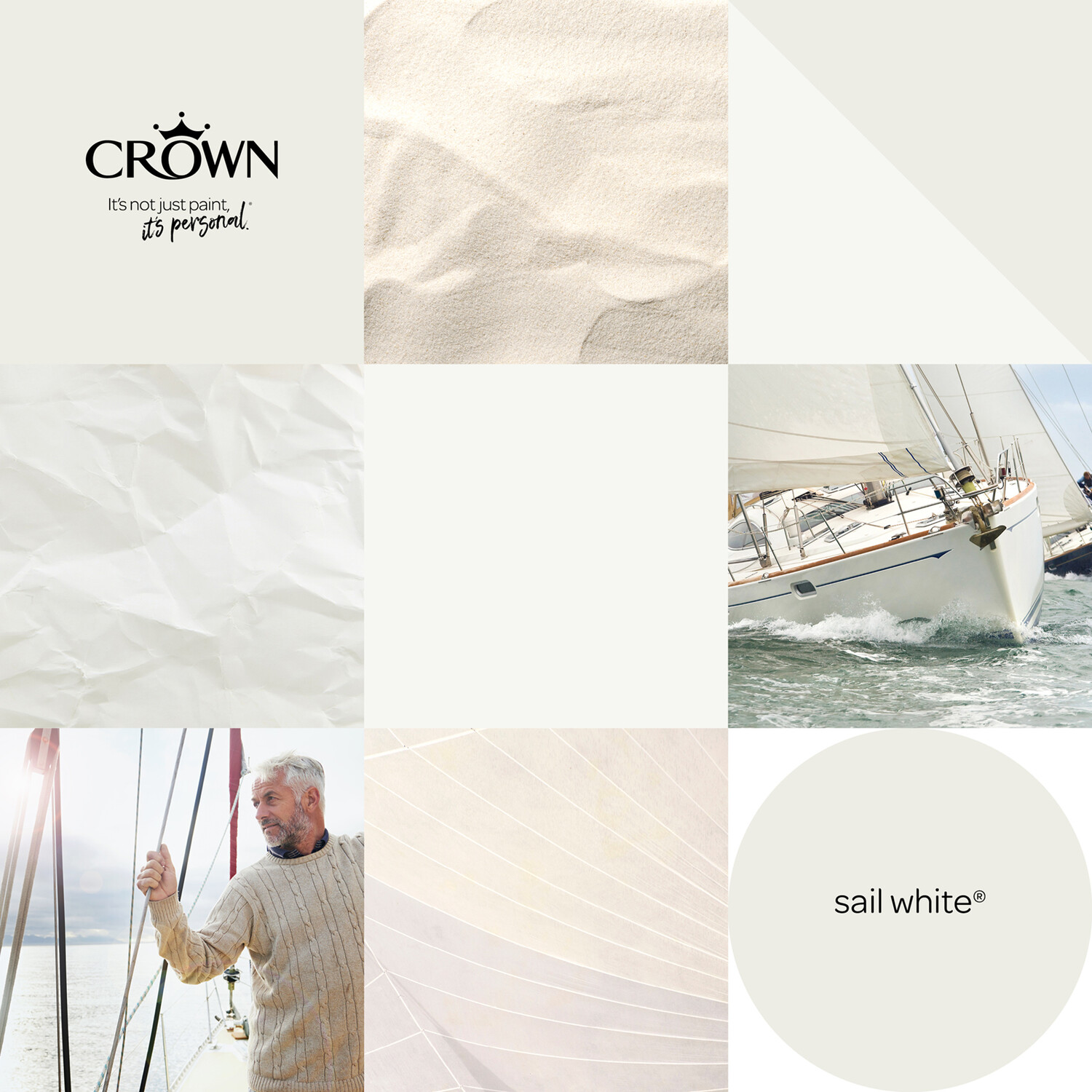 Crown Walls & Ceilings Sail White Mid Sheen Emulsion Paint 2.5L Image 7