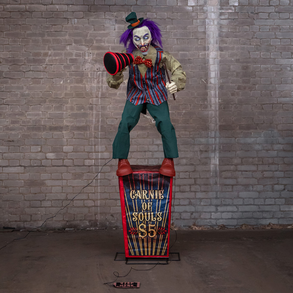 Samuel Alexander LED Carnival Barker Halloween Animatronic 6ft Image 2