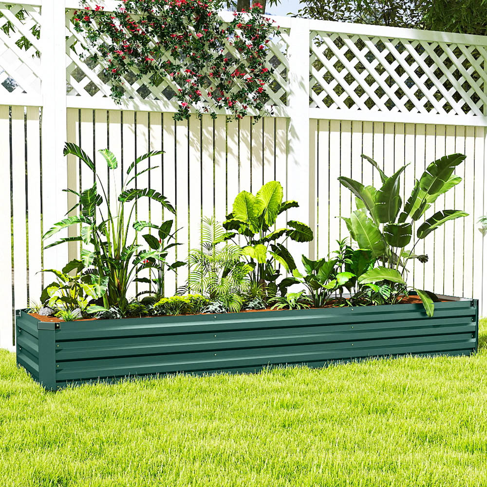 Outsunny Green Steel Galvanised Raised Garden Bed 30 x 60 x 240cm Image 3