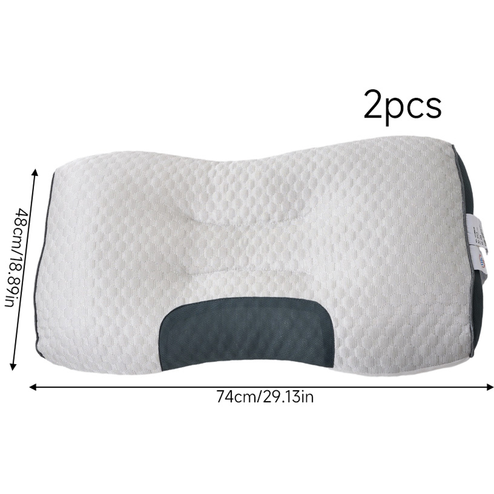 Living and Home Grey Zoned Ergonomic Supportive Pillow Insert 74 x 48cm 2 Pack Image 8