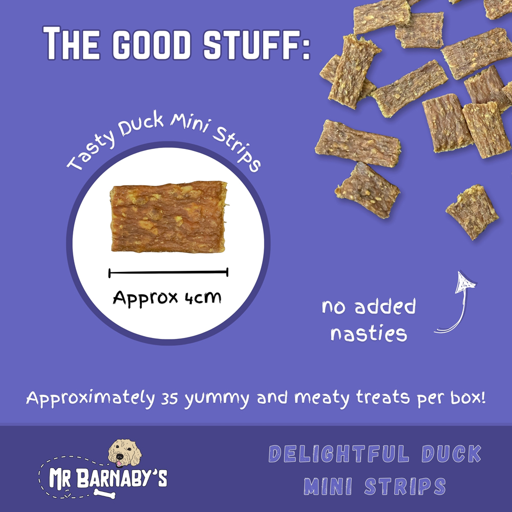 Mr Barnaby's Delightful Duck Mini Strips Dog Treats 2 Pack Image 2
