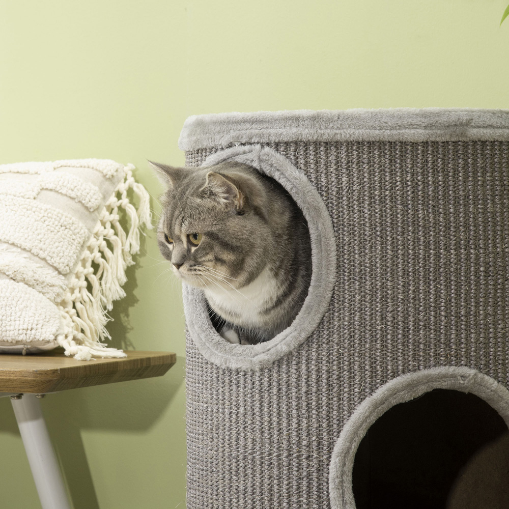 PawHut 70cm Light Grey Cat Scratching Barrel Image 7