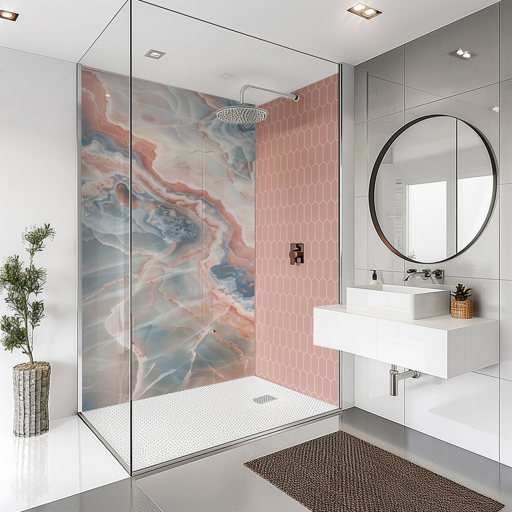 Splashbax Premium Artisan Onyx Summer Sky Di Bond Shower Panel 2400 x 900mm Image 5