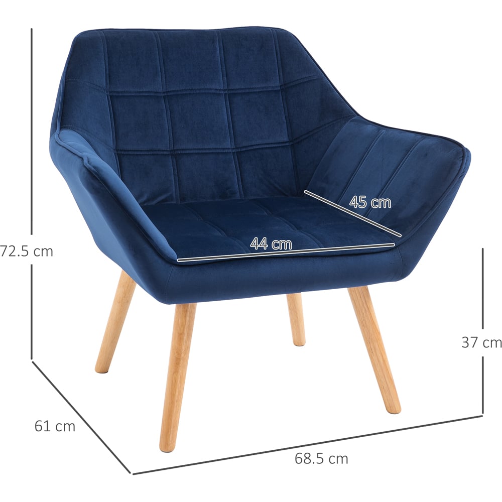 Portland Blue Velvet Armchair  Image 8