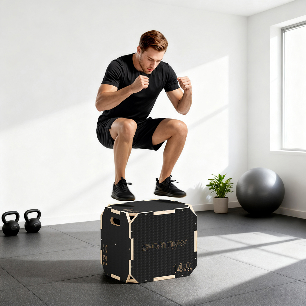 SPORTNOW Non-Slip Corner-free Wooden Plyo Box 31 x 36 x 41cm Image 2
