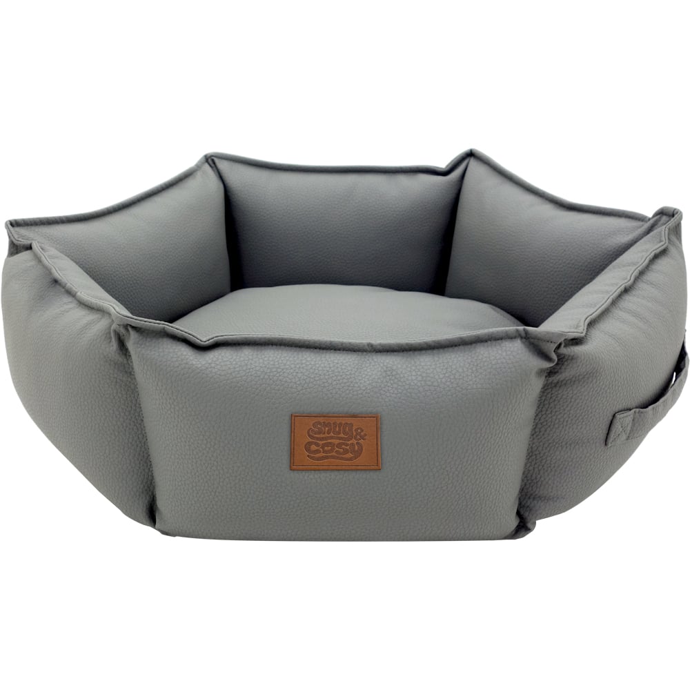 Snug & Cosy Monza Small Hexagon Grey Dog Bed Image 1