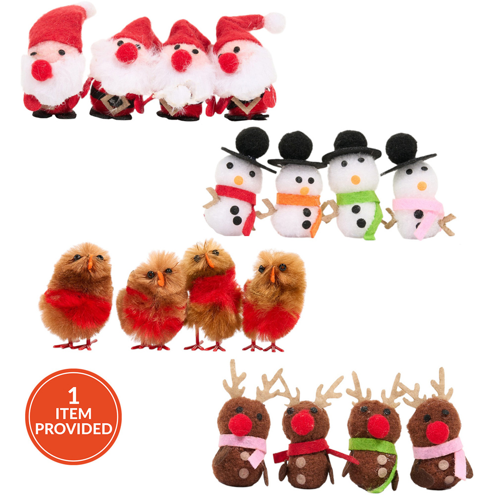 Pack of 4 Mini Christmas Decor Characters Image 1