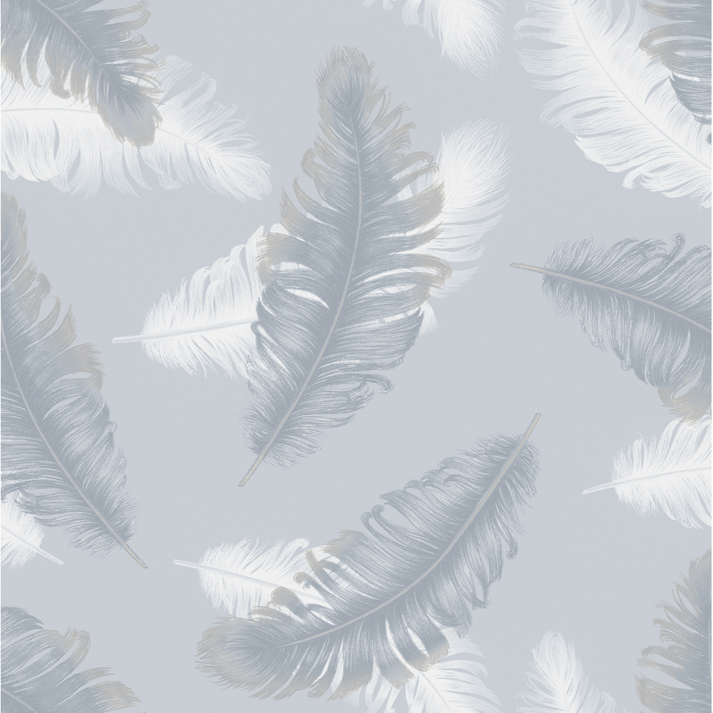 Belgravia Decor Feather Blue Wallpaper Image 1