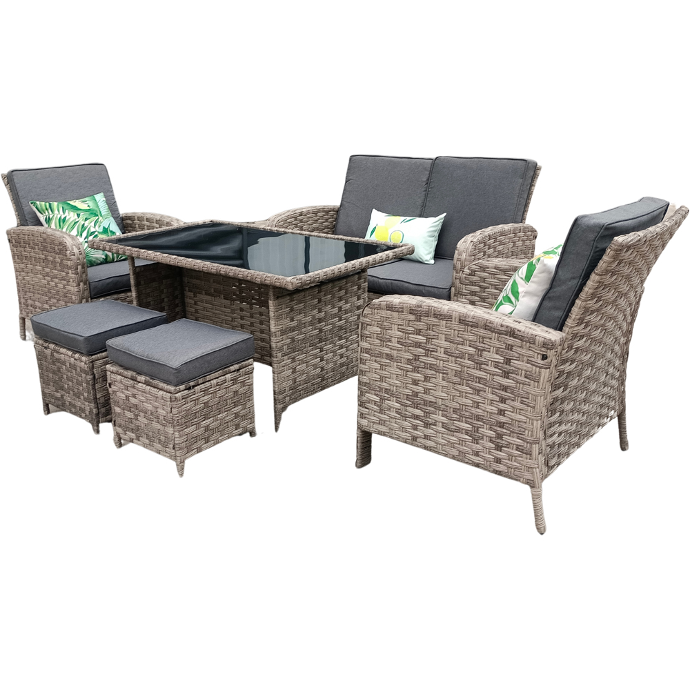 Outdoor Living Dorchester 6 Seater Rattan Wicker Garden Dining Set Image 6
