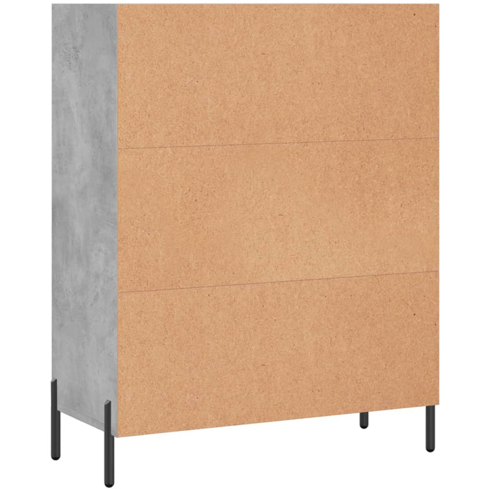 vidaXL 3 Open Shelf Concrete Grey Shelf Cabinet Image 6